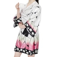 Anime Cosplay Costume Nightdress Women's Bathrobe for Shinobu Kochou Kimono Jacket Haori with Belts 