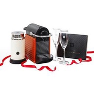 [和風咖啡館]情人節 日本Nespresso PIXIE C60/D60 膠囊咖啡機+白色A3B奶泡機+兩高腳玻璃杯 已售完!! (預計11月重新開賣)