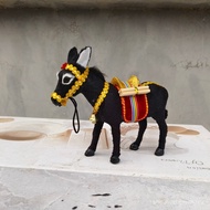 Simulation Donkey Black Donkey Plush Toy Animal Model Doll Children Doll Cute Ornaments Mini Donkey