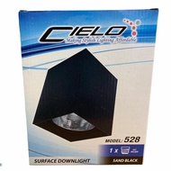 Cielo 6" Surface Mounted Light Casing Ceiling (Tin Milo) - Black Square + Osram E27 10w/Daylight LED