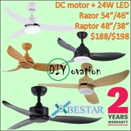 [2yrs Warranty] Bestar Razor 54/ 46 Raptor 48/38 inch DC Ceiling LED light 24W 3 TONE