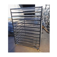Drying Production Bearing Capacity Pepper Drying Rack Stainless Steel Large Stacking Cart Tray Cart 