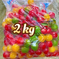 RAINBOW CHERRY PLUM ACAR asam asam enak merah kuning hijau buah ceri campur cherry 2kg 1kg (07068)