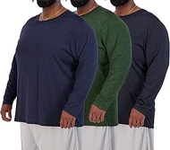 3 Pack: Men’s Big & Tall Tech Stretch Long-Sleeve & Short-Sleeve Dry-Fit T-Shirt (3XT-5XT)