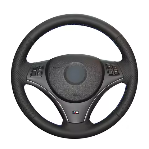 Black PU Artificial Leather Car Steering Wheel Cover for BMW E90 Sedan E91 Touring E92 E93 X1 E84 E8