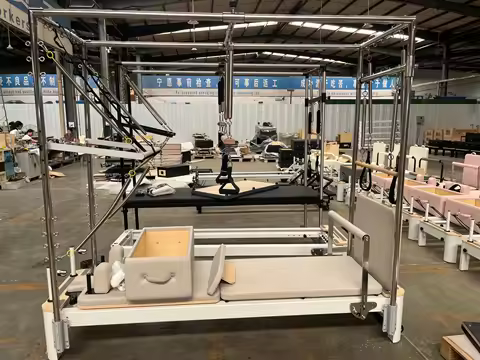Customized Pilates Reformer Pilates Reformer White Aluminium Wood Classical Reformer Bed Pilate Refo