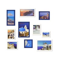 簡約相框 藍色+白色 10入大尺寸組 地中海 希臘風 室內設計 布置