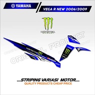 STICKER STRIPING VARIASI MOTOR YAMAHA VEGA R NEW 2006-2009 LIS MONSTER ENERGY