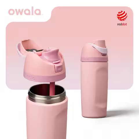 Owala Freesip Insulated Cup New Straw Cup Stainless Steel Water Cup Portable Cup 475ml, BPA-Free, 16