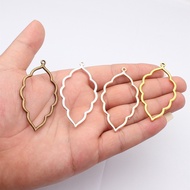 WYSIWYG 4pcs 65x34mm 4 Colors Kc Gold Color Hollow Leaf-Shaped Pendant