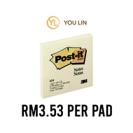 3M 654 (3'' X 3'') Post It Note-Yellow