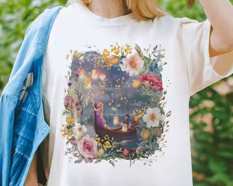 Vintage Disney Tangled Shirt | Funny Flynn Rider Rapunzel Princess T-Shirt | Magic Kingdom Tee | Dis