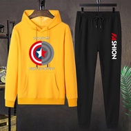 (Set) BK361-LONG+AA335 LONG-Sleeved Hoodie + LONG Pants 2-Piece Set For Older Men And Women.