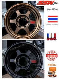 ล้อแม็กขอบ16 TE37 16x8.0 6รูx139.7 ET0 CB110.1 สีน้ำตาล/สีดำ ยี่ห้อ SSW รุ่น S188 ผลิตไทย งานเนียบกร