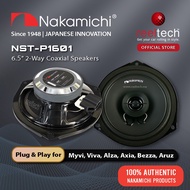 Nakamichi NST-P1601 6.5" 2-Way Coaxial Speaker | Plug and Play for Myvi Viva Axia Bezza Alza Aruz | 