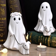 Halloween Resin Little Ghost Walking Dog Decoration Ghost Walking Dog Statue Home Creative Decoratio