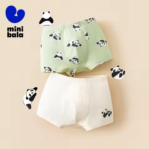 Mini Bala Unisex Kids Underpants Baby Thong Non-pinching Boxer Shorts 2-pack 2025 New Underwear for 