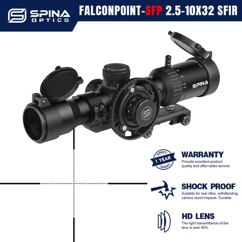 SPINA OPTICS FalconPoint 2.5-10X32 Compact RifleScope Parallax 5yds to infinity Tactical Hunting 5-1