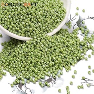 1pound 12/0 Glass Seed Beads Opaque colors Lustered Round Green Yellow 2mm Hole: 1mm 30000pcs/pound