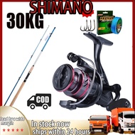 Shimano Fishing Rod Set 1.8M-2.7M Telescopic Fishing Rod and Spinning Reel Tali Pancing benang