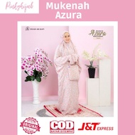 Mukenah Rukuh Rayon adem motif Azura Terbaru wanita cantik Arrafi