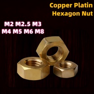 Copper, Hex Nut M2/M2.5/M3/M4/M5/M6-M8 Brass Hex Nut, Locking Nut