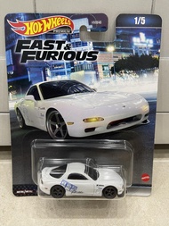 Xe mô hình đồ chơi bánh cao su Hotwheels 1:64 PREMIUM - FAST & FURIOUS - Mazda RX-7 FD