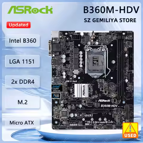 ASROCK B360M-HDV Motherboard Intel B360 LGA 1151DDR4 32GB M.2 Micro ATX support i7-9700 i5-9400 i3-9