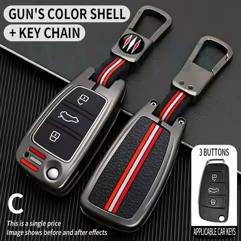 Metal Car Key Cover Fob Case Shell for Audi A1 A2 A3 A4 A8 2006 A6 A6L Q2 Q3 Q7 B7 S5 Allroad RS4 TT