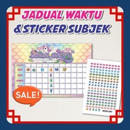 Waktu Kelas, Sticker Subjek Sekolah Murid Pelajar Sekolah, Jadual Subjek Timetable Sticker