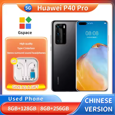 Huawei P40 Pro 5G 128GB 256GB ROM Smartphone Android 6.58inches 2640*1200px 4200mAh 5G Used Phone