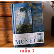 Sổ tay kẻ ngang - sổ nhật khí bìa cứng ánh kim phong cách hội họa van gough - claude monet