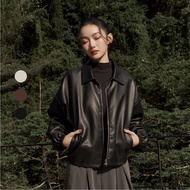 50% Fifty Percent|Lapel Leather Jacket Coat|02562141006