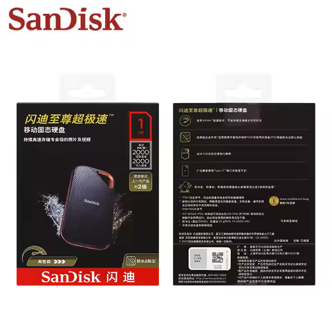 100% Original Sandisk E81 SSD 1TB 2TB 4TB Fast External Solid State Disk USB 3.2 Gen 2x2 Portable Ha