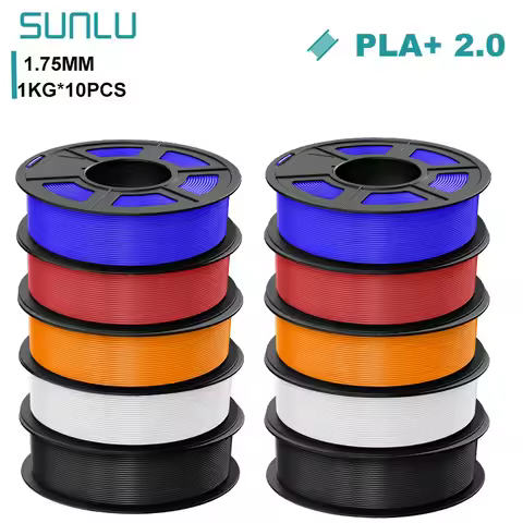 SUNLU 10KG PLA+2.0 3D Printer Filament Tougher and Stronger PLA Plus Filament 1000G/Roll 1.75mm 3D F