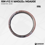 Rim 12 Inch Steel Bicycle Rim | 22cm Diameter | Replacement Bike Rim | Durable Steel Construction