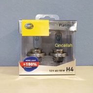Hella Platinum H4 12 Volt 60/55 Watt More Light +100% Dynamic Halogen Bulb