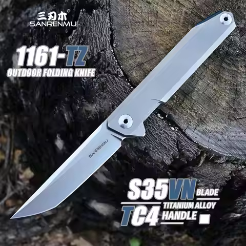 SANRENMU 1161TZ Pocket Folding Knife S35VN Blade TC4 Handle Outdoor Adventure Camping Hunting EDC Po