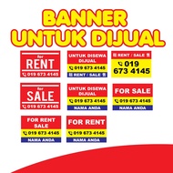[READY STOCK] SALE RENT BANNER / SEWA JUAL BANNER / HOUSE FOR RENT HANGING BANNER HIGH QUALITY PRINT