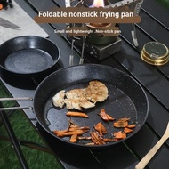 Outdoor Non-Stick Coating Frying Pan 12CM/16CM/20CM Stainless Steel Small Frying Pan Foldable Handle