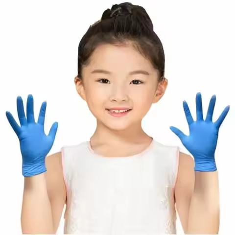 10pcs Kids Disposable Nitrile Gloves Children Latex Powder Free for Household Cleaning Crafting Pain