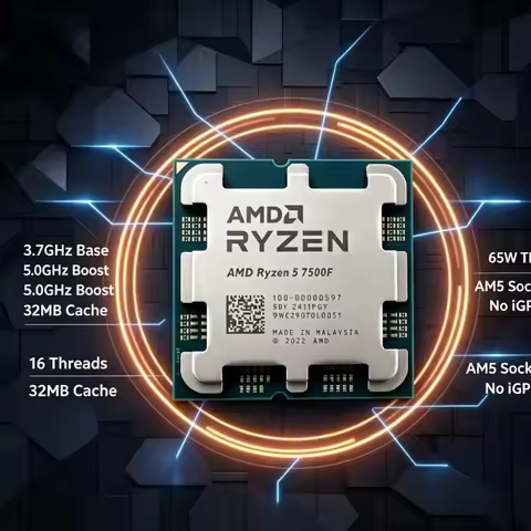 AM5 CPU R5 7500F Without Onboard Graphics 32MB Large Cache Stable Tested Tray Chip For Esports Gamin