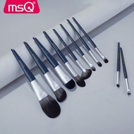 Bộ 10 cọ trang điểm MSQ màu xanh navy, Bộ cọ trang điểm Kabuki chuyên nghiệp bao gồm cọ nền, cọ má h