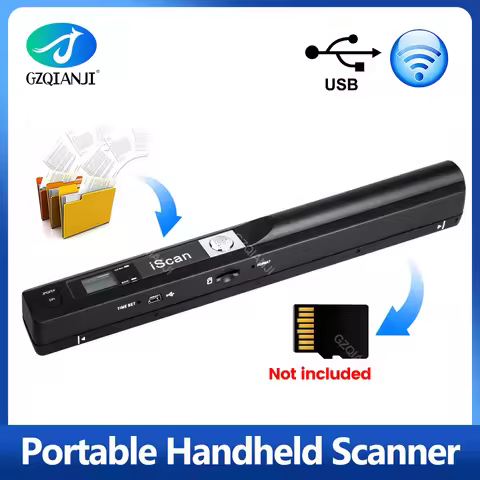 IScan Portable Scanner Mini Handheld Document Scanner A4 Book Scanner for JPG and PDF Format 300/600