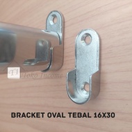 BRACKET PIPA OVAL / GANTUNGAN BAJU LEMARI PAKAIAN PIPA OVAL / BRAKET