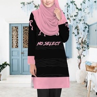 Baju Raya Perempuan 2026 Malaysian Muslim Sports Suit Bow Print Elegant Muslin Jersey Family Suit Mu