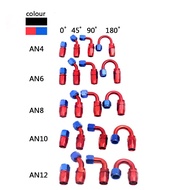 AN4 AN6 AN8 AN10 Oil Fuel Hose Fittings Aluminum Swivel Oil Cooler Fitting 0/45/90/180 Degree Hose E