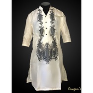 BLACK EMBROIDERED LADIES BARONG DRESS