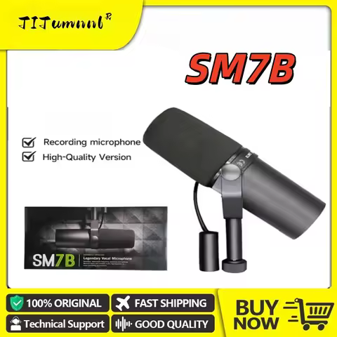 SM7B Style Dynamic Microphone XLR Broadcast Mic for Podcast Streaming Voice Over Studio Recording Ho