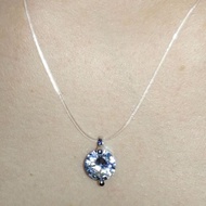 Tear of Mermaid Zircon Crystal Invisible Necklace and Pendant Agatha Tear